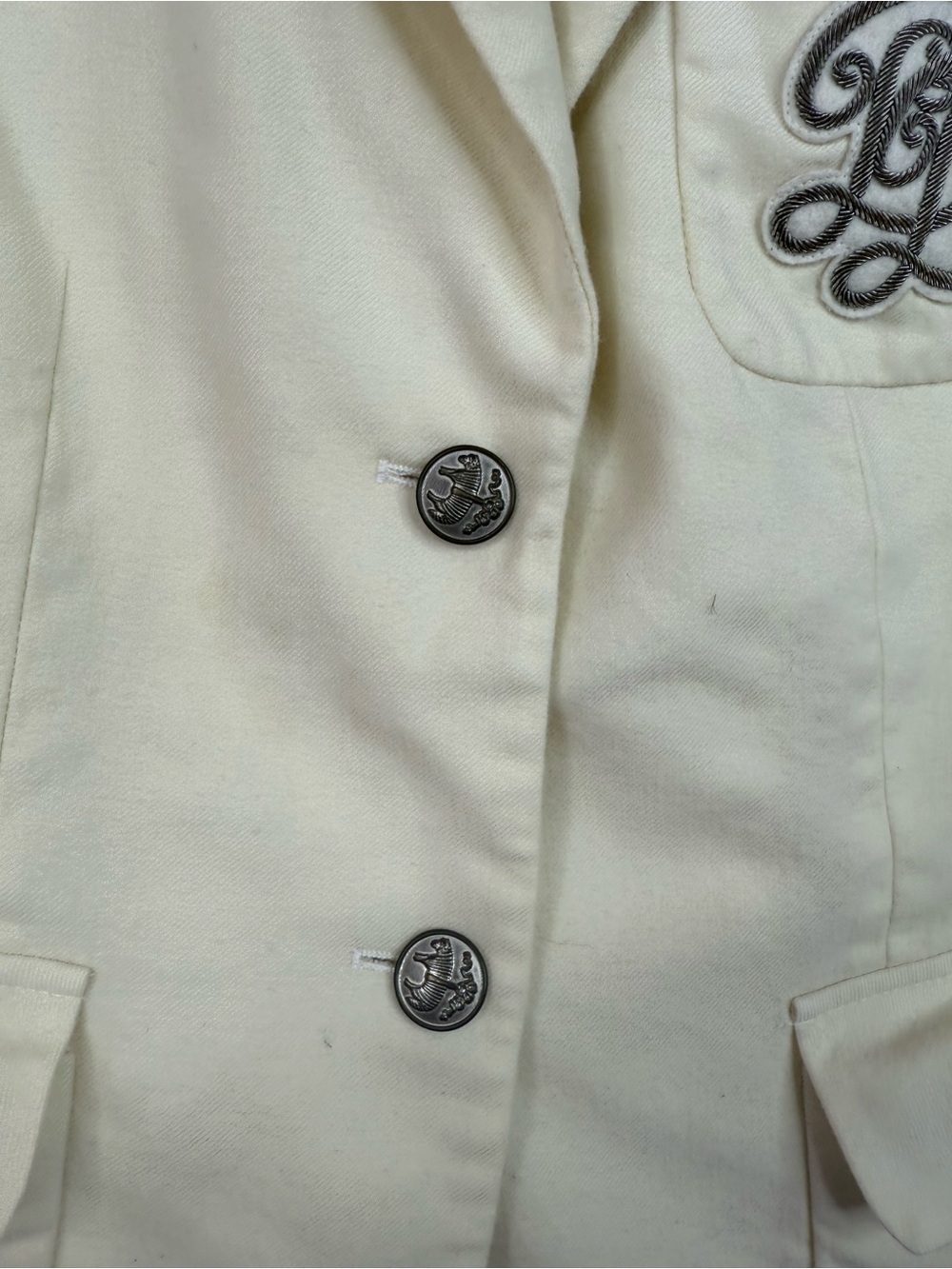 Brooks Brothers Italy jacket Cream Single-Breasted Blazer with Embroidered Crest - Picture 7 of 11